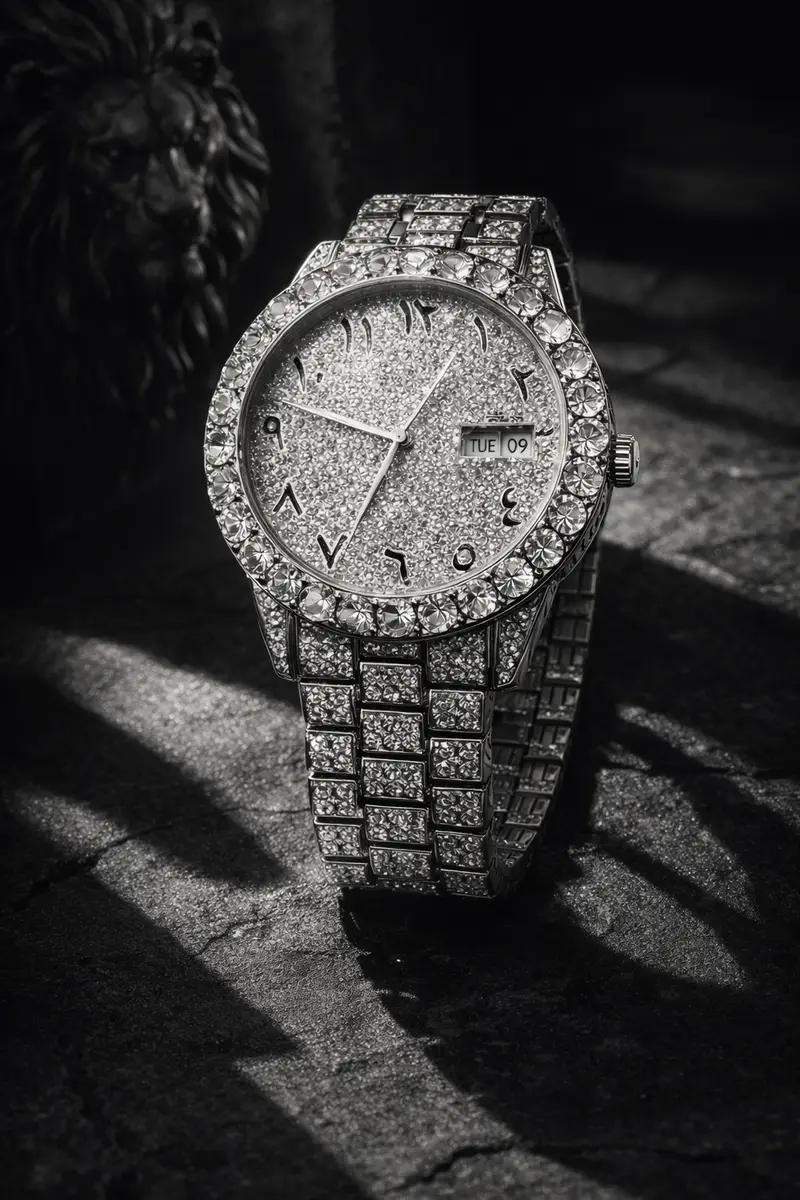 Khrist Silver Analog Stone Studded Watches for Women - Image 9 in Pune